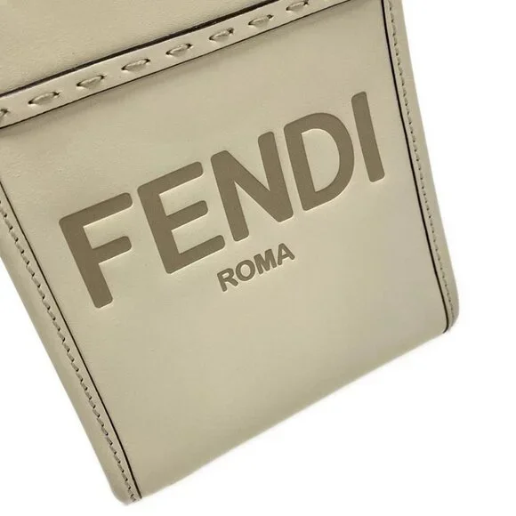 FENDI Sunshine Shopper 2WAY 8BS051 Cream Leather - Women's Tote Bag - Picture 12 of 14